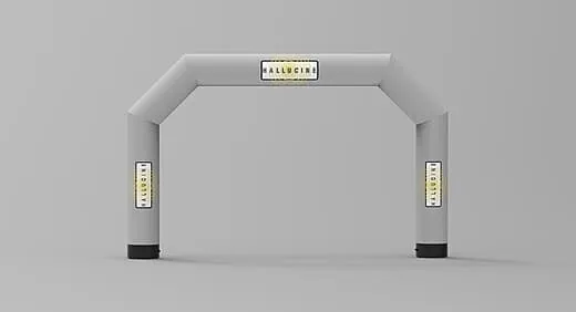 Arche gonflable Hallucine grise personnalisable pour événement professionnel