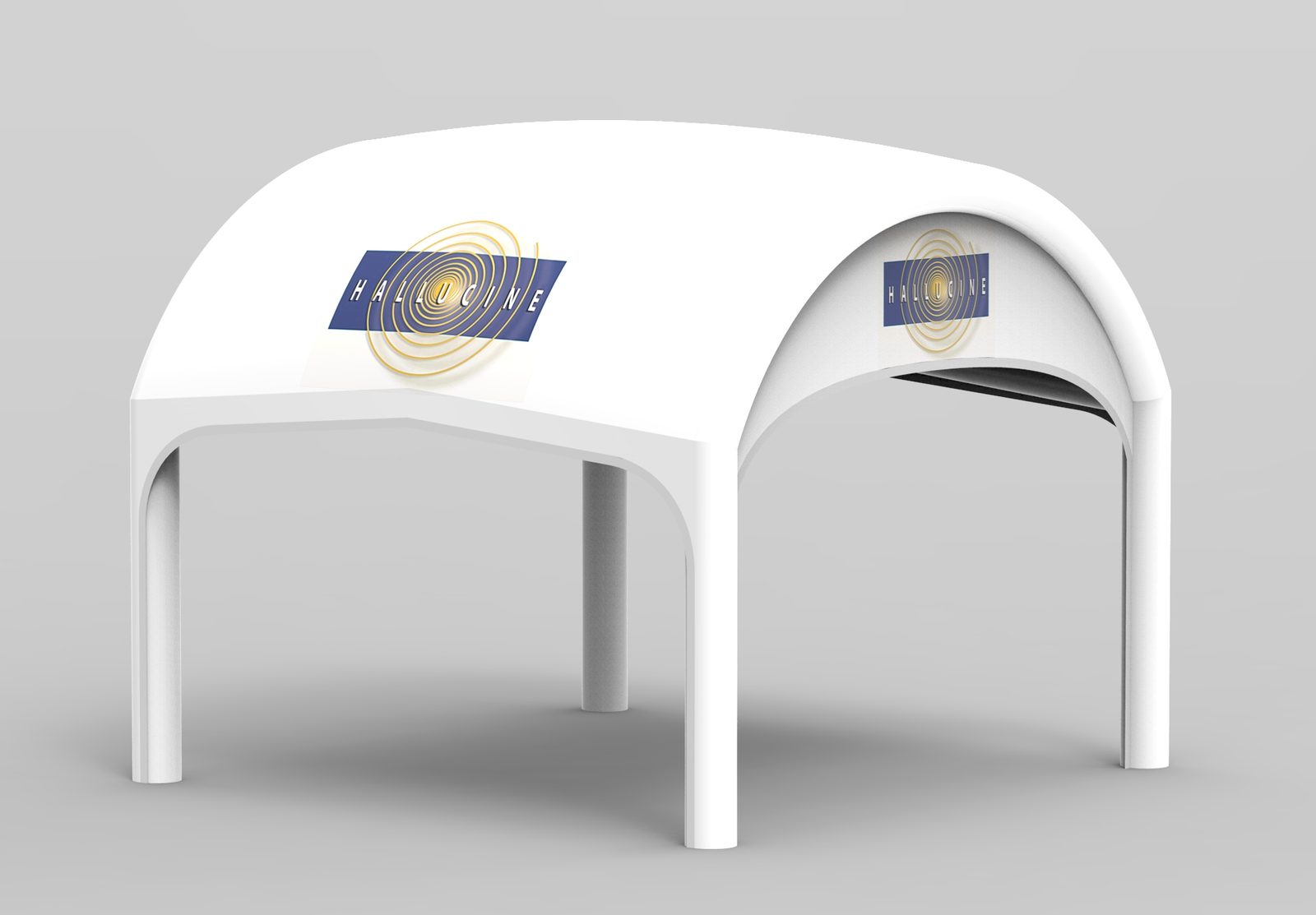 Carpas hinchables en forma de X personalizadas con logotipos